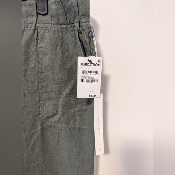 Nordstrom Carlson Linen Jogger - Large - Green Beetle - Picture 5 of 6